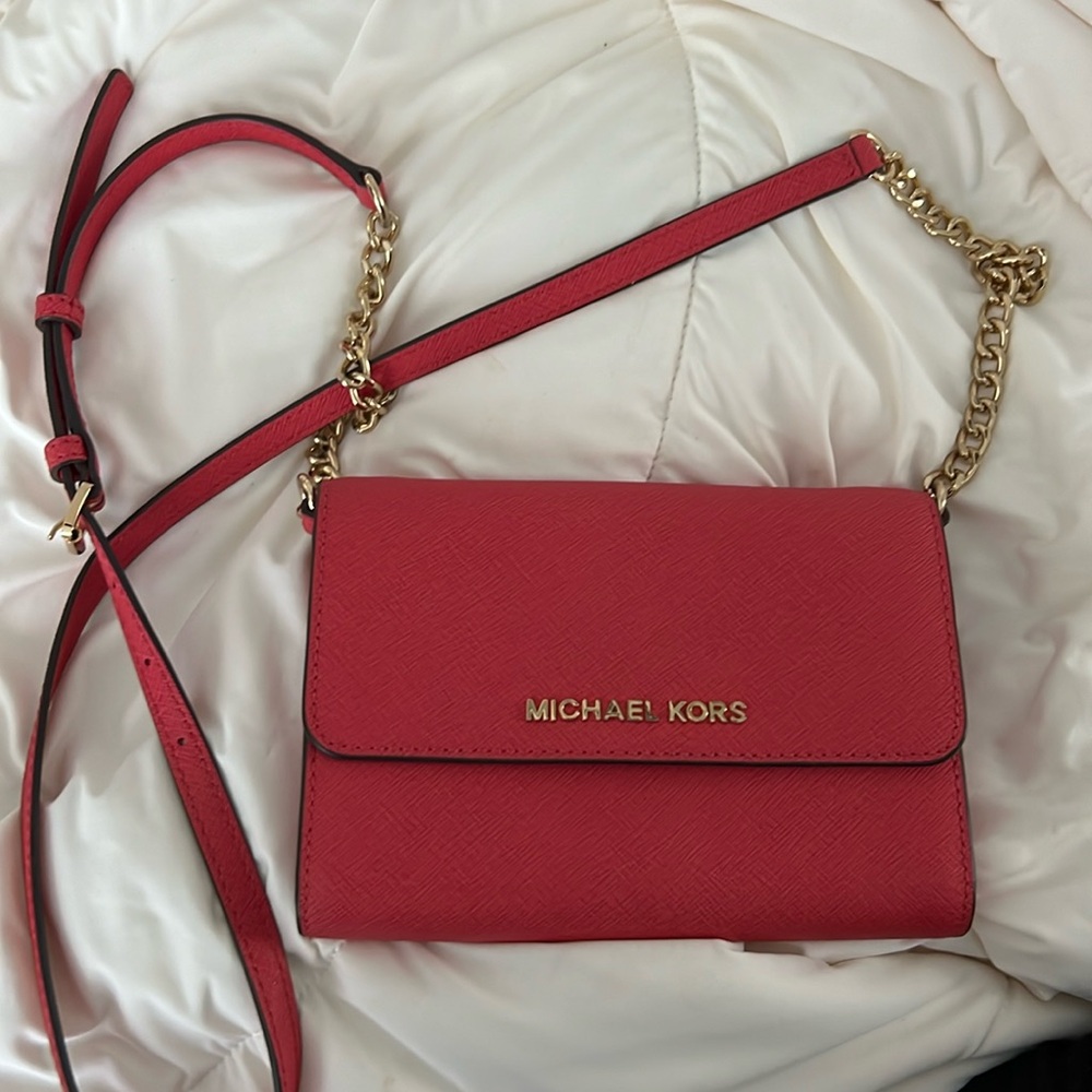 Michael Kors Travel Large Phone Leather Cross Body Bag